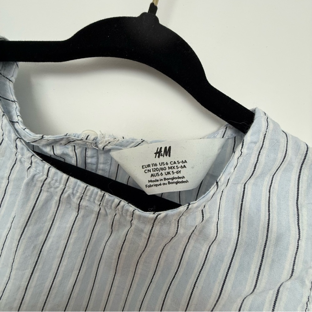 H&M Striped Peplum Sleeveless Top size 5-6T - Picture 3 of 3